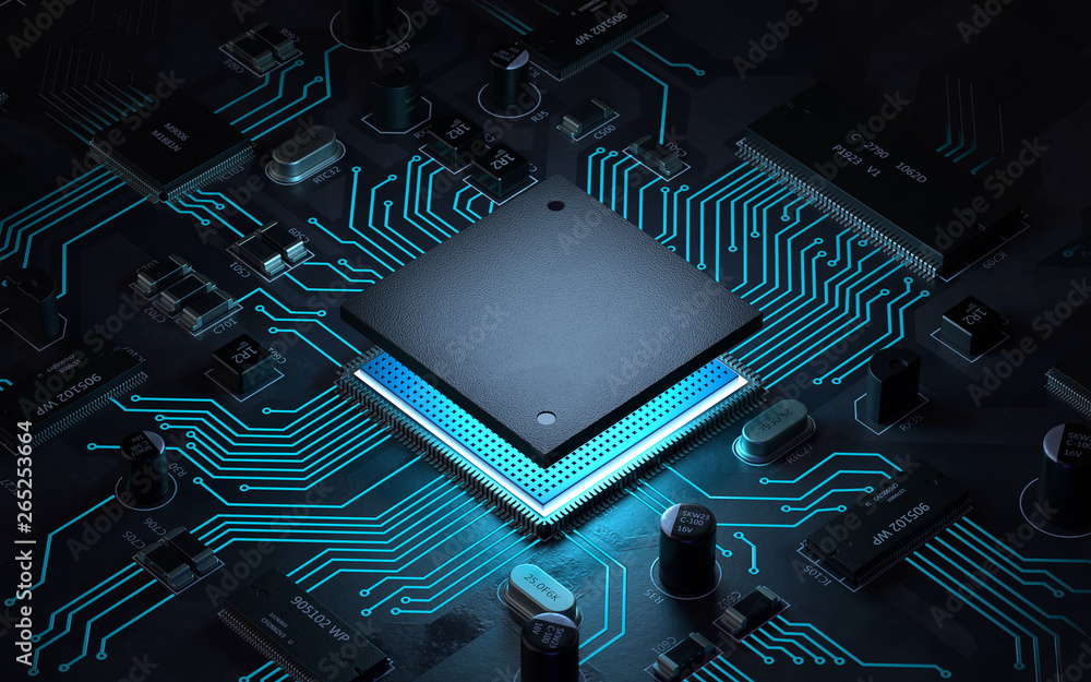 Central Computer Processors CPU concept. 3d rendering,conceptual image.