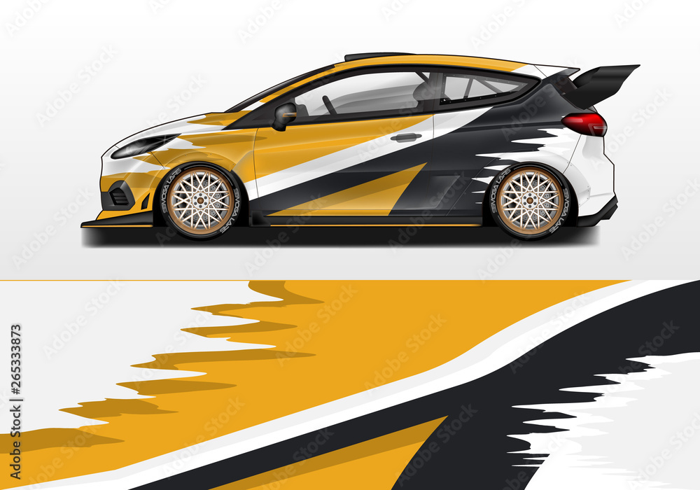 Car wrap vector , supercar, rally, drift . Graphic abstract stripe racing background 