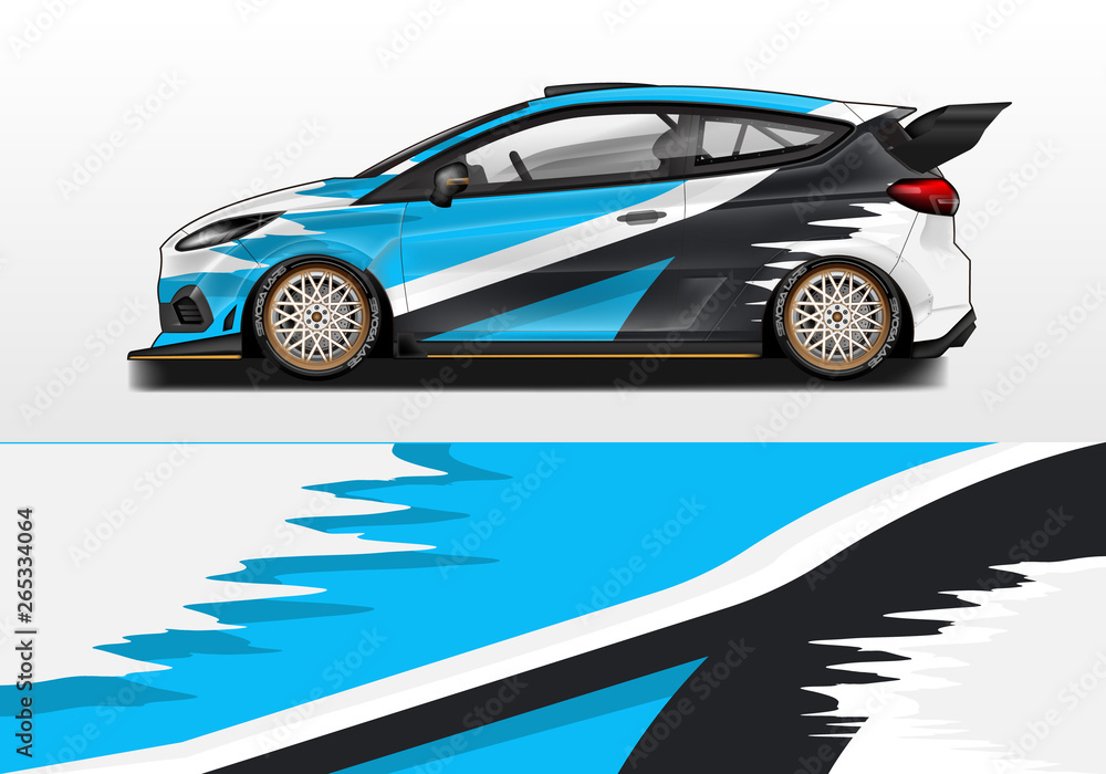 Car wrap vector , supercar, rally, drift . Graphic abstract stripe racing background 