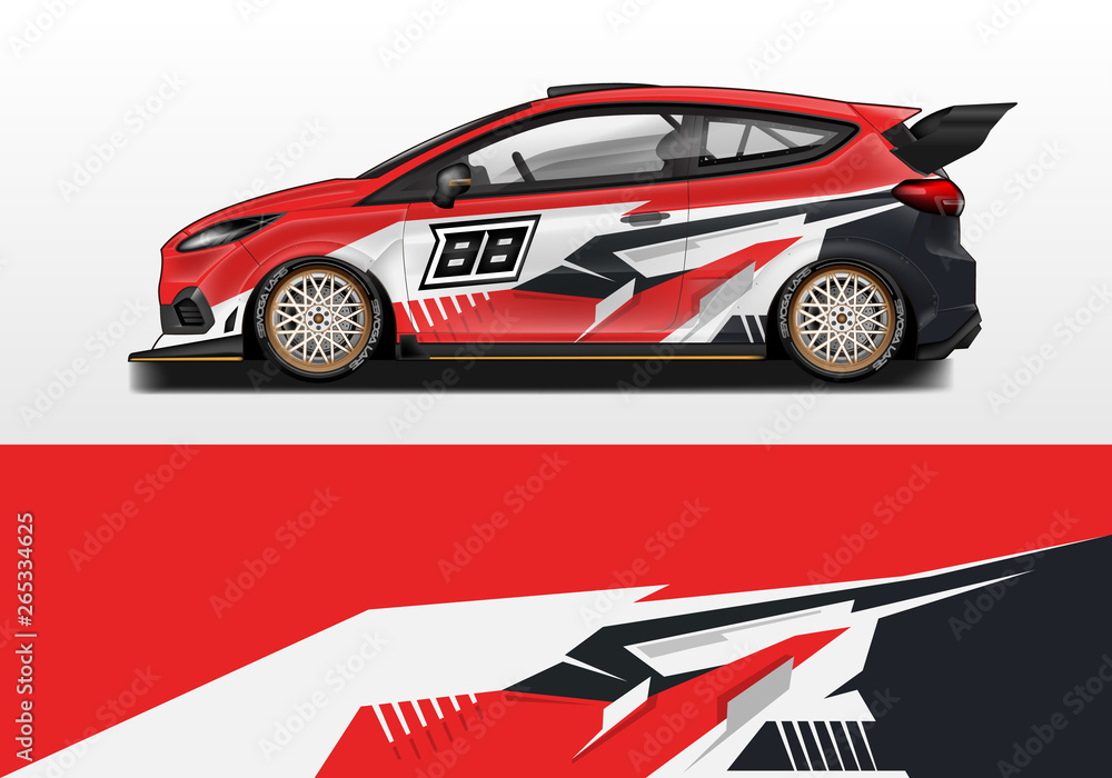 Car wrap vector , supercar, rally, drift . Graphic abstract stripe racing background 