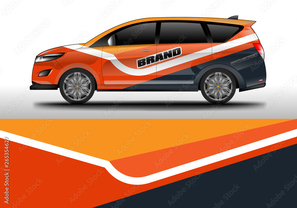 Wrap car racing designs vector . Background designs decal