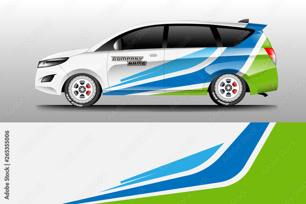 Wrap car racing designs vector . Background designs decal