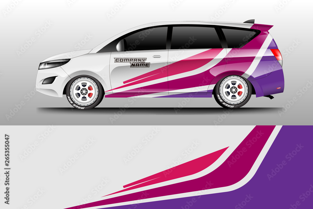 Wrap car racing designs vector . Background designs decal