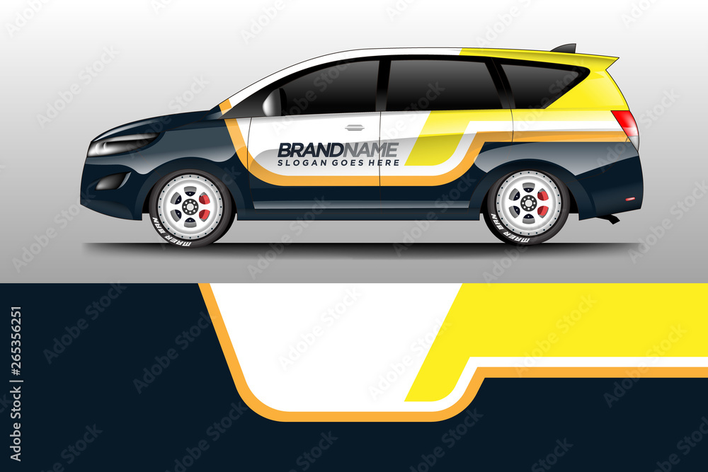 Wrap car racing designs vector . Background designs decal