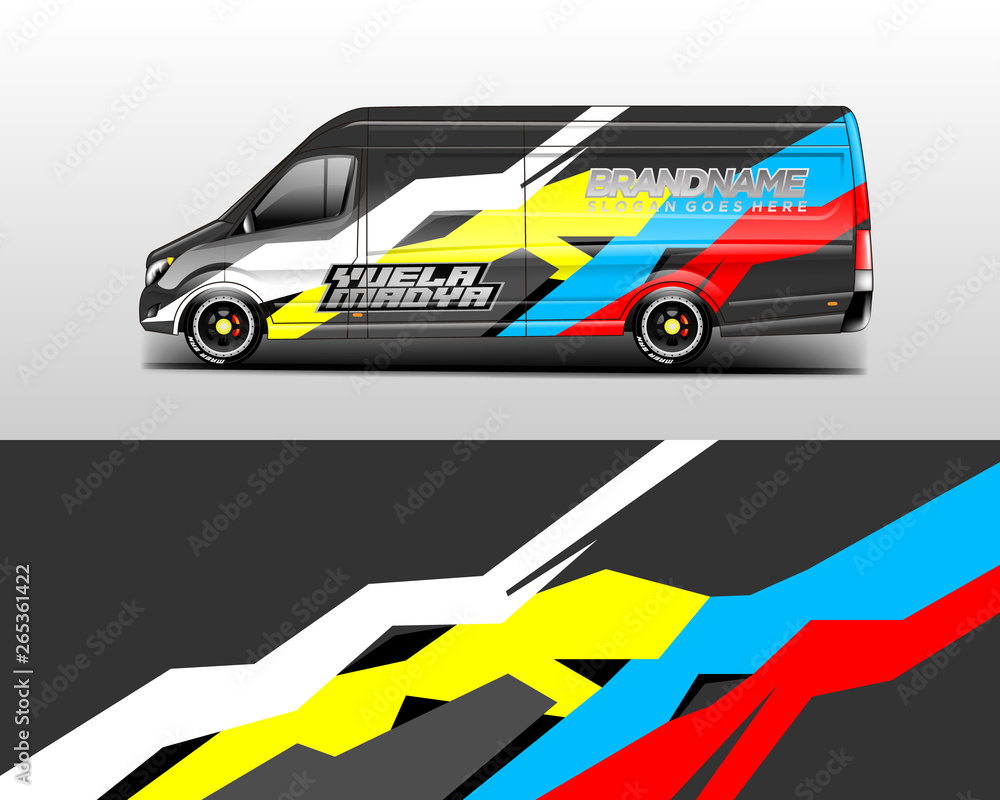 Van wrap design. Wrap, sticker and decal design for company. Vector format