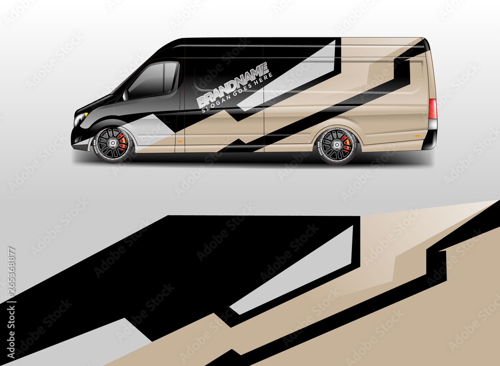 Van wrap design. Wrap, sticker and decal design for company. Vector format