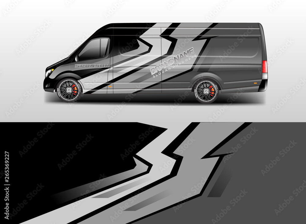 Van wrap design. Wrap, sticker and decal design for company. Vector format