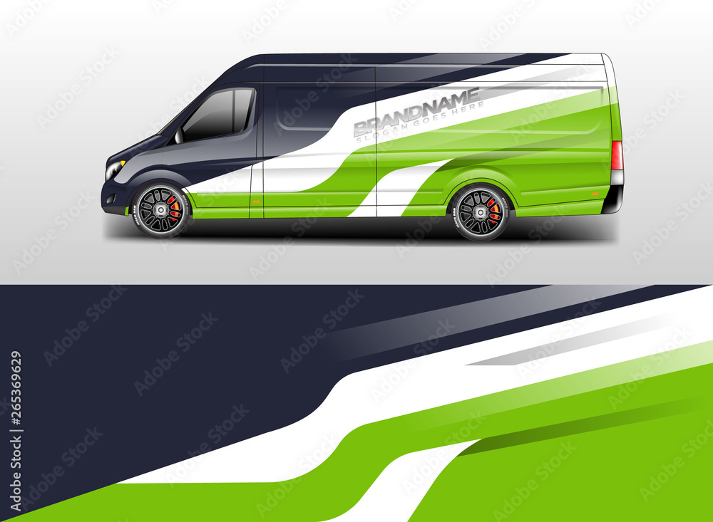 Van wrap design. Wrap, sticker and decal design for company. Vector format