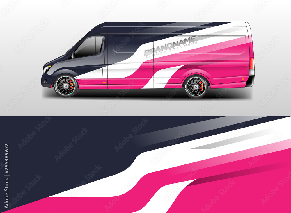 Van wrap design. Wrap, sticker and decal design for company. Vector format