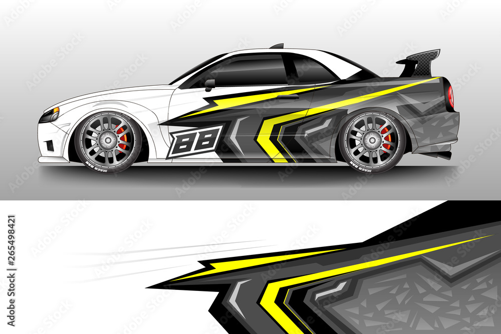 Car wrap design abstract strip and background for Car wrap and vinyl sticker