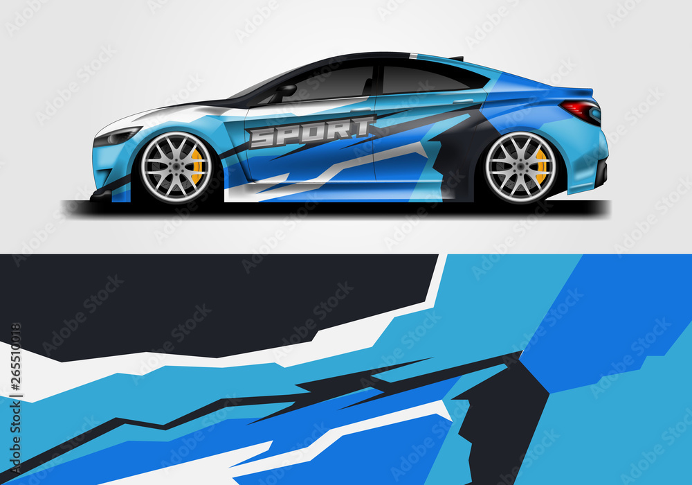 Sticker car design vector. Graphic abstract background designs for vehicle, race car, rally, livery 