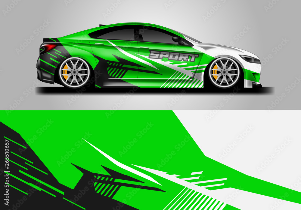 Sticker car design vector. Graphic abstract background designs for vehicle, race car, rally, livery 