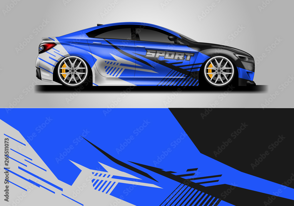 Sticker car design vector. Graphic abstract background designs for vehicle, race car, rally, livery 