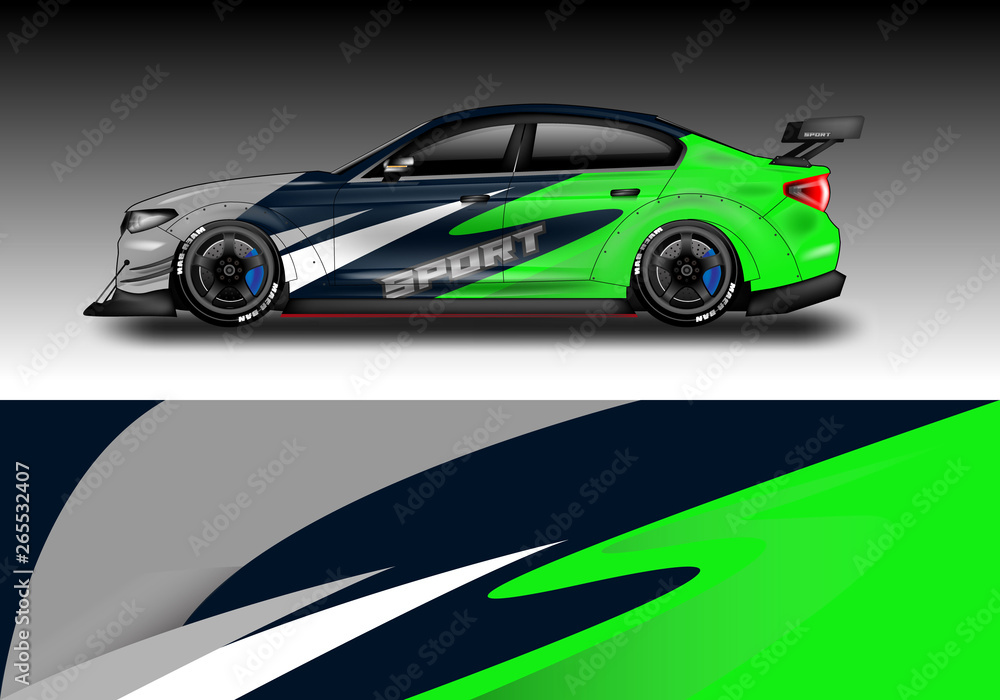 Car wrap designs vector . Background graphic . File ready to print and editable . Eps 10