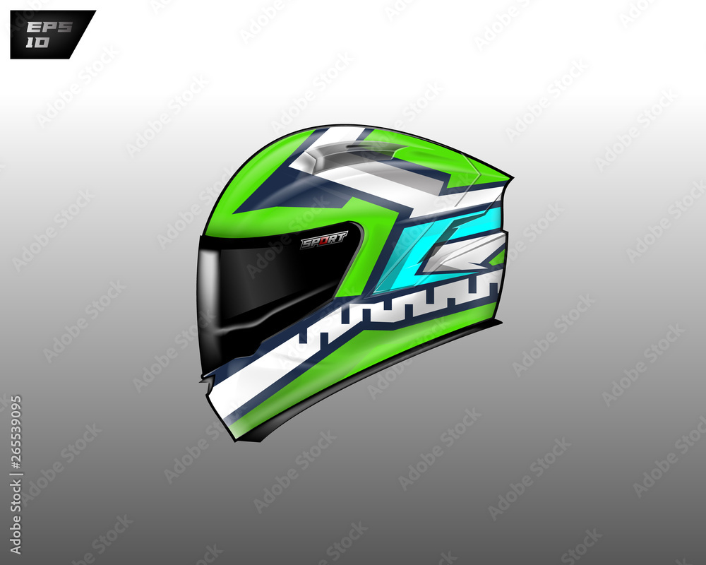 Helmet wrap motorcycle design vector . Eps 10