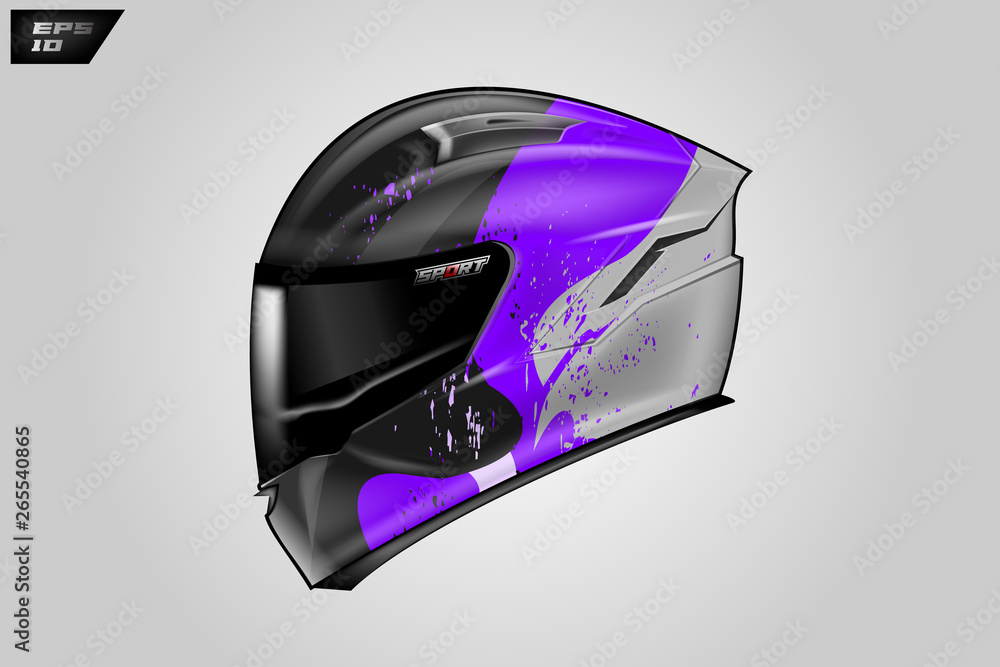 Helmet wrap motorcycle design vector . Eps 10