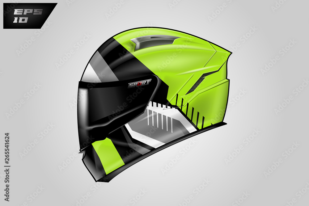 Helmet wrap motorcycle design vector . Eps 10