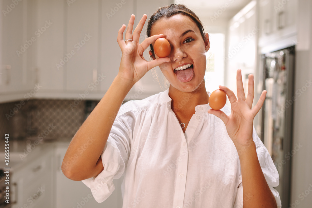 Pastry chef having fun in the kitchen