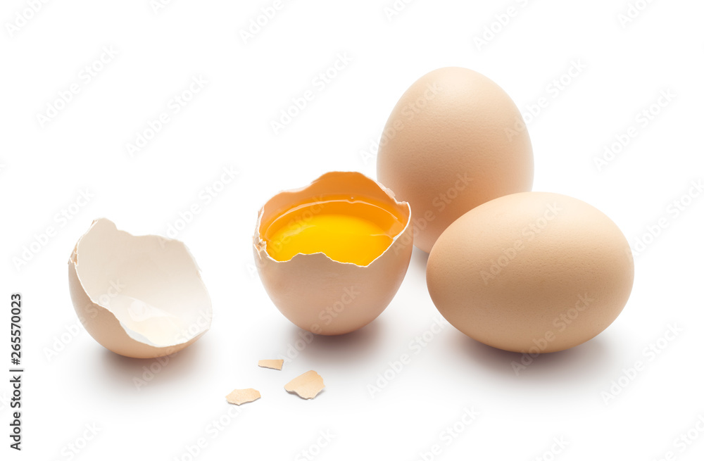 Eggs isolated on white background