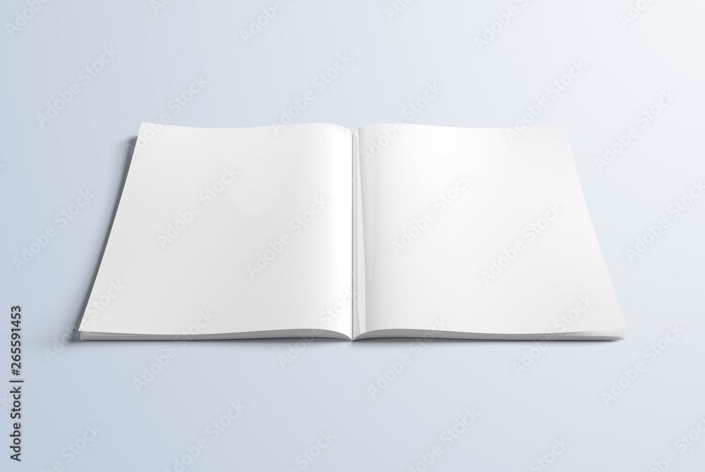 Blank A4 magazine mockup on white 3D rendering