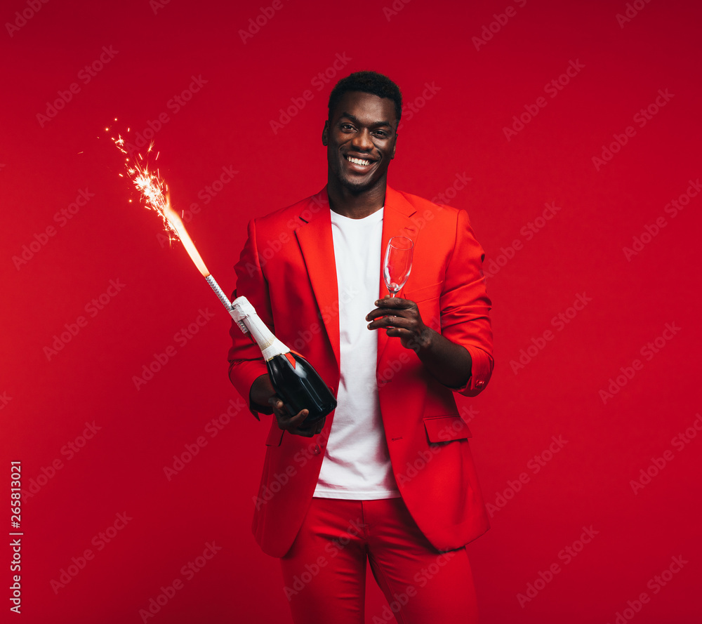 Stylish man celebrating new years eve