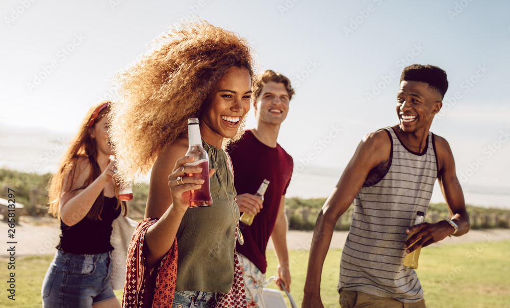 Woman hanging out with besties