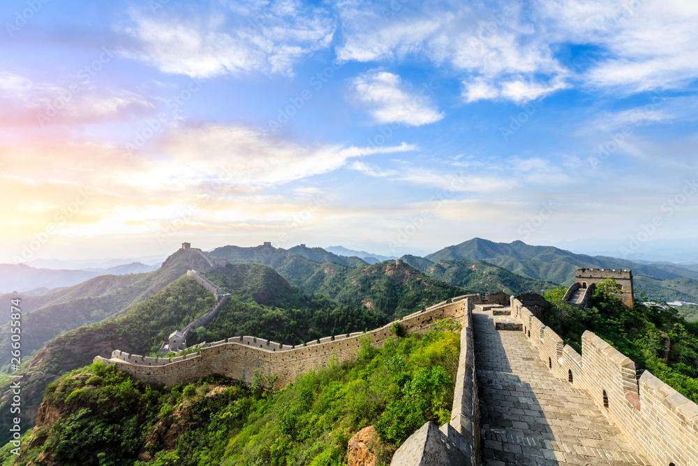 The Great Wall of China at sunset