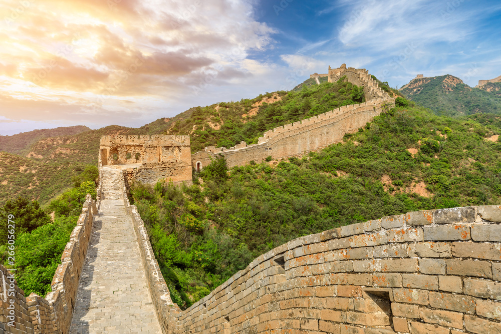 The Great Wall of China at sunset