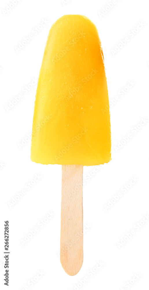 Tasty ice cream on white background