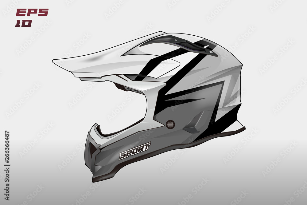 Helmet wrap motorcycle design vector . Eps 10 