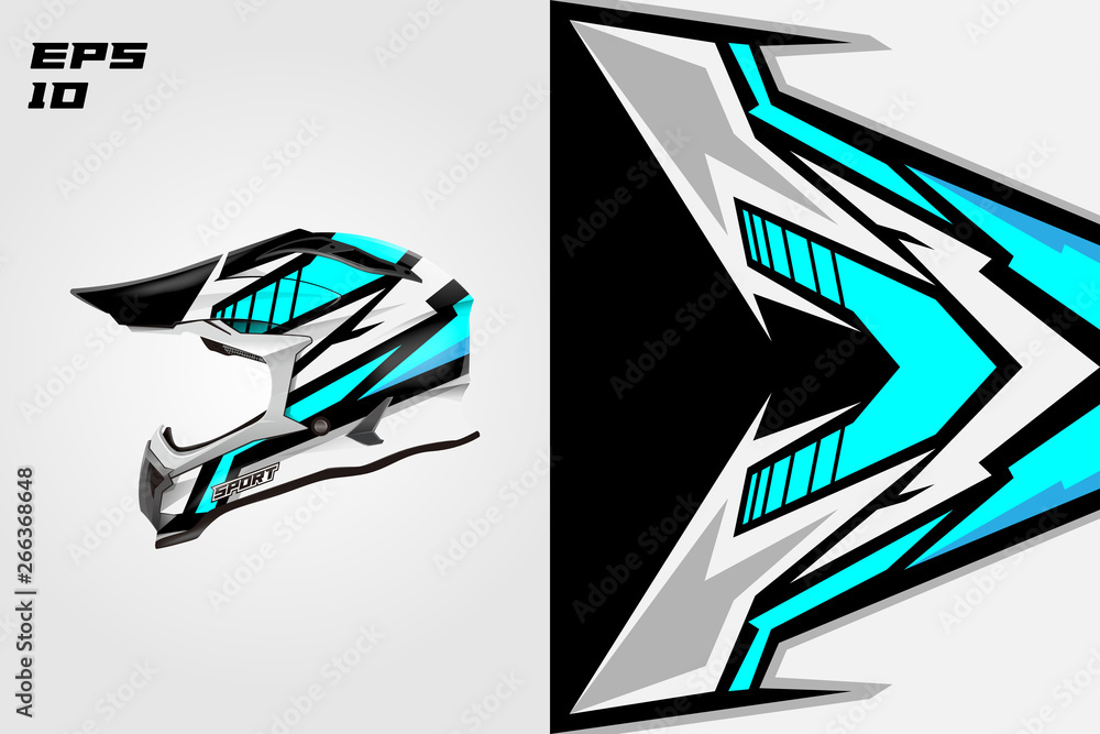 Helmet wrap motorcycle design vector . Eps 10 