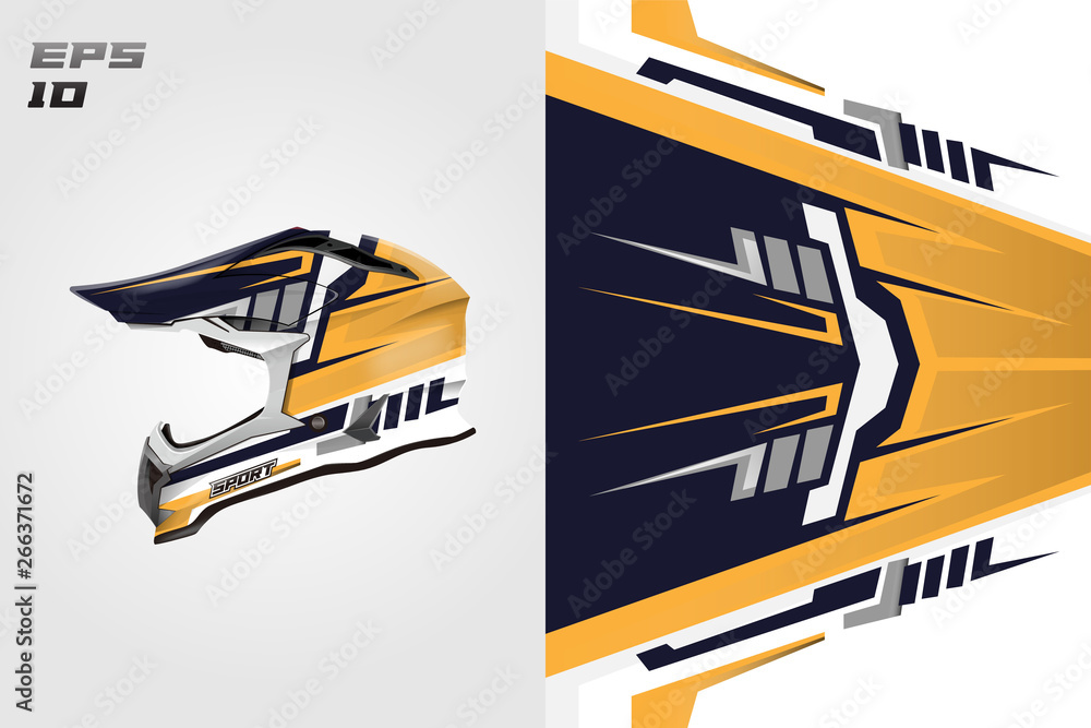 Helmet wrap motorcycle design vector . Eps 10 