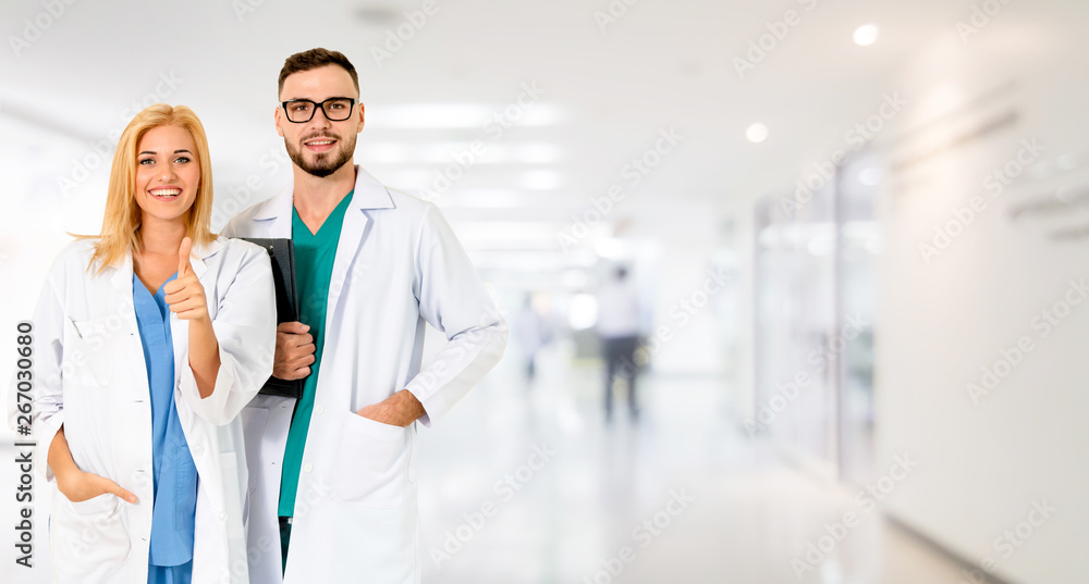 Doctor working with another doctor in the hospital. Healthcare and medical service.