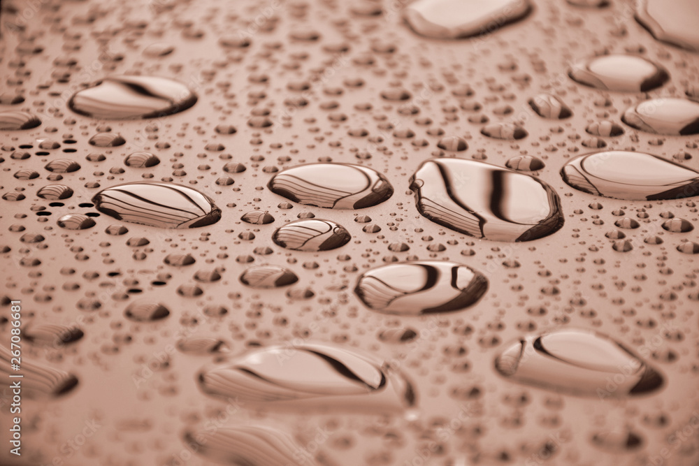 Close up water drops on metal surface can be used for web design