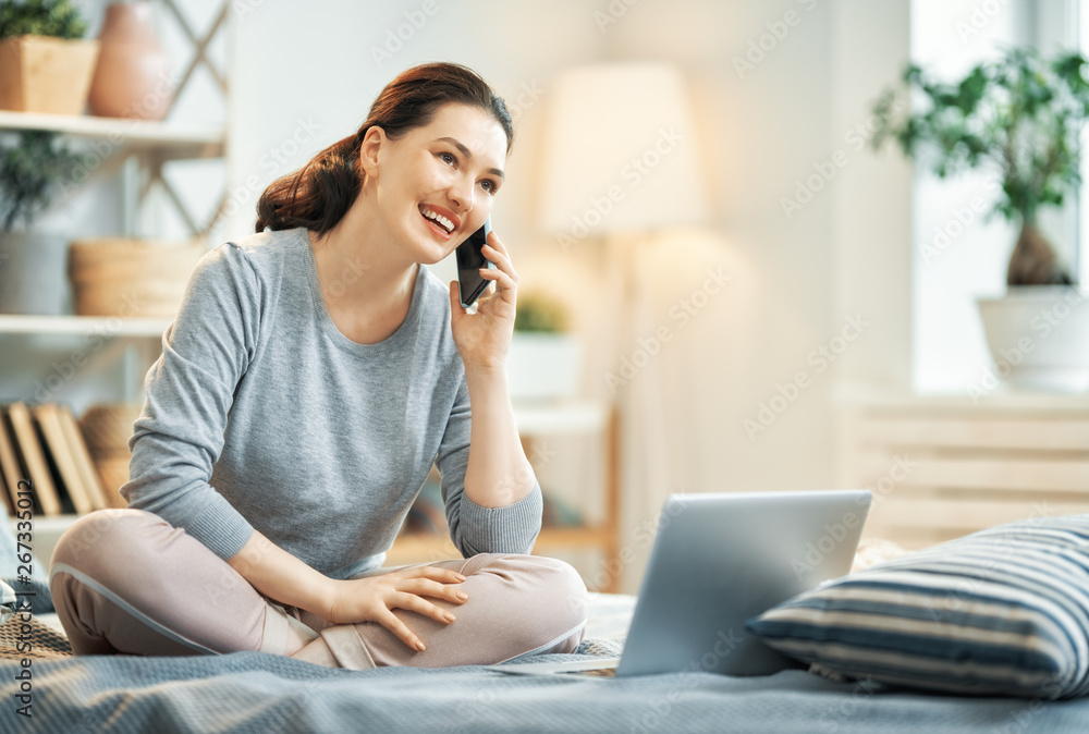 woman working on a laptop