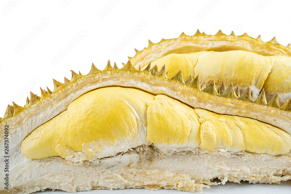 Delicious fruit durian on white background