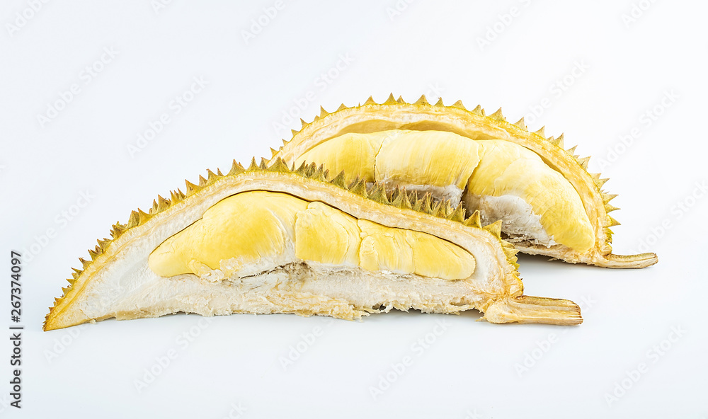 Delicious fruit durian on white background