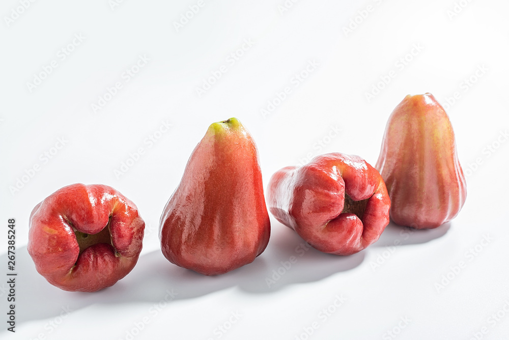 Tropical fruit red lotus on white background