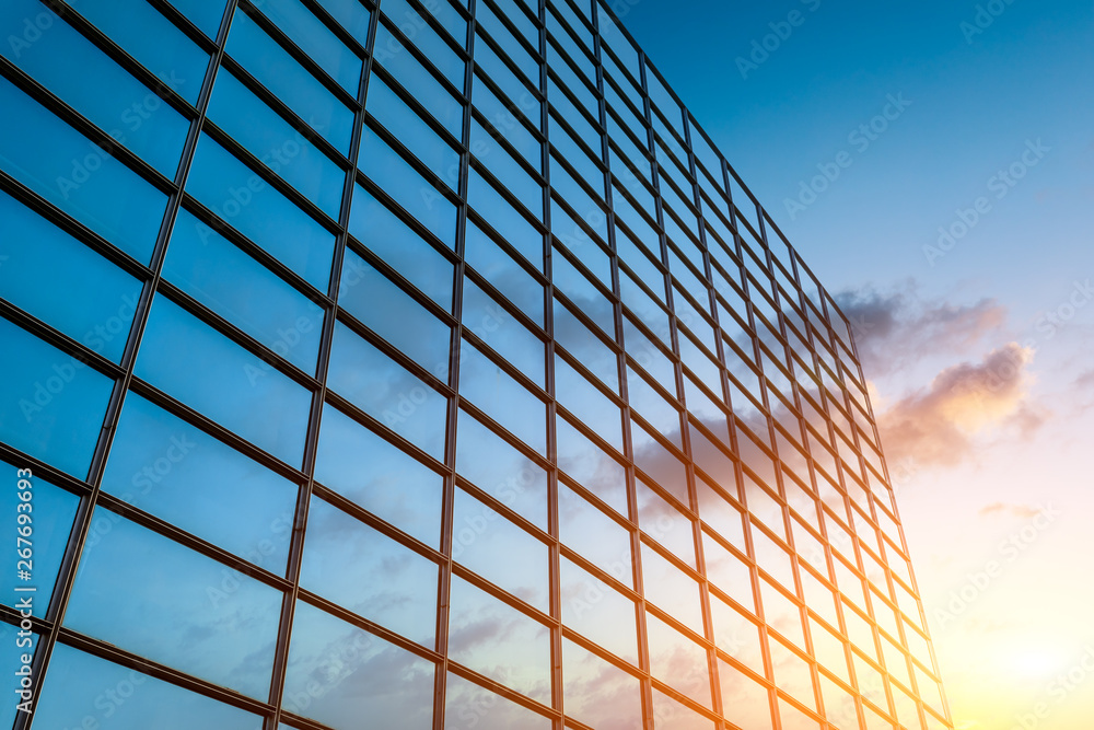 Modern office building detail,glass surface