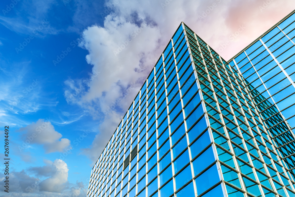 Modern office building detail,glass surface