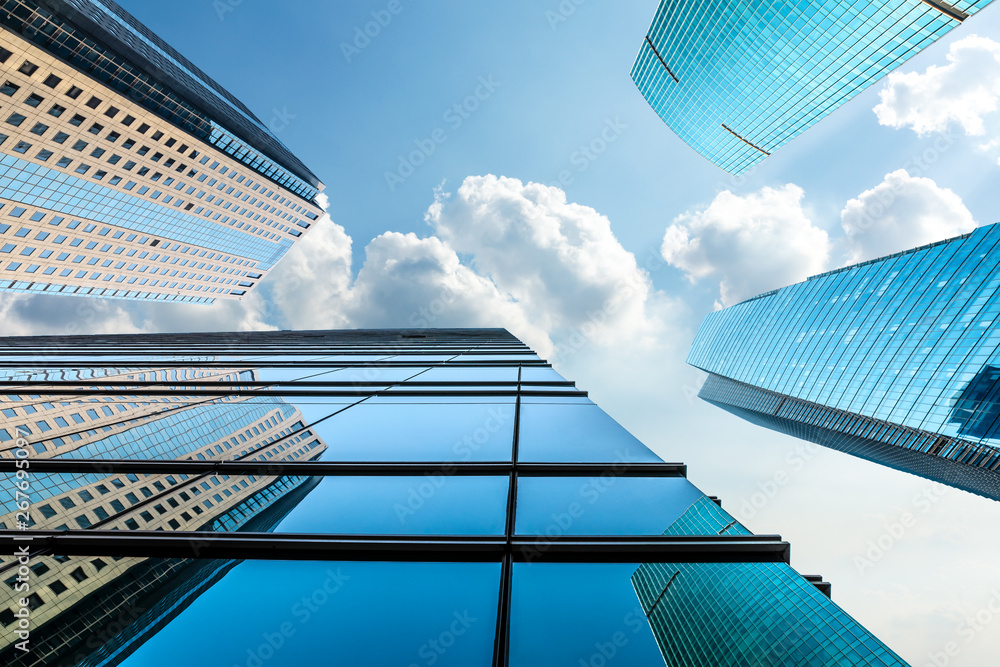 low angle view of skyscrapers in Shanghai,China