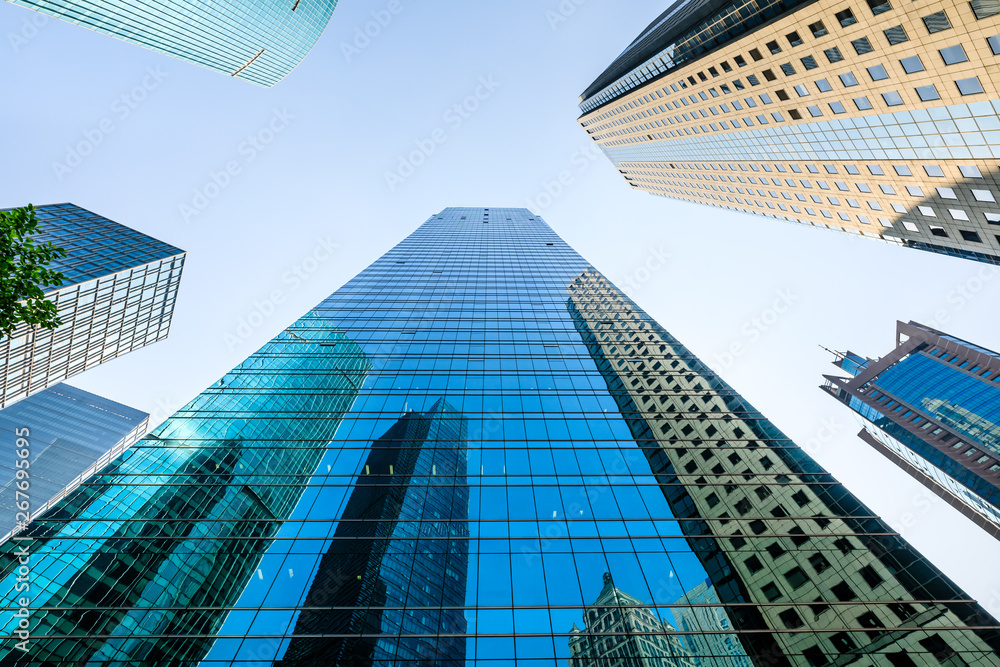 low angle view of skyscrapers in Shanghai,China