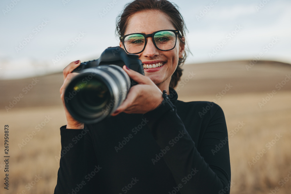 Photographer working at outdoors location