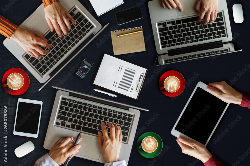 Group of Multiethnic Busy People Working in an Office