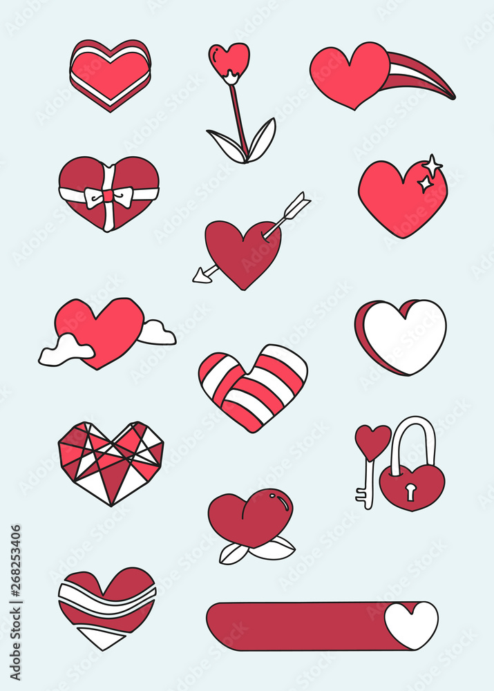 Cute heart design set