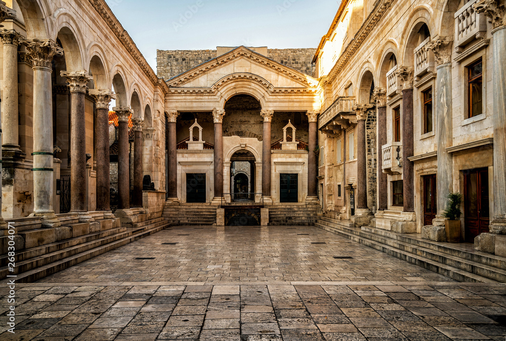 The Diocletians Palace in Split, Croatia - Famous Diocletian Palace is ancient palace built for Emp