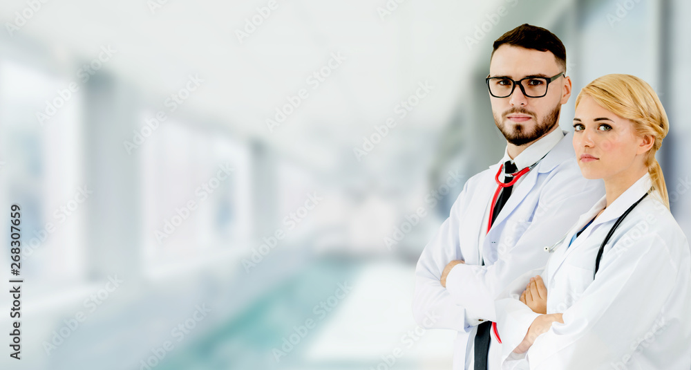 Doctor working with another doctor in the hospital. Healthcare and medical service.