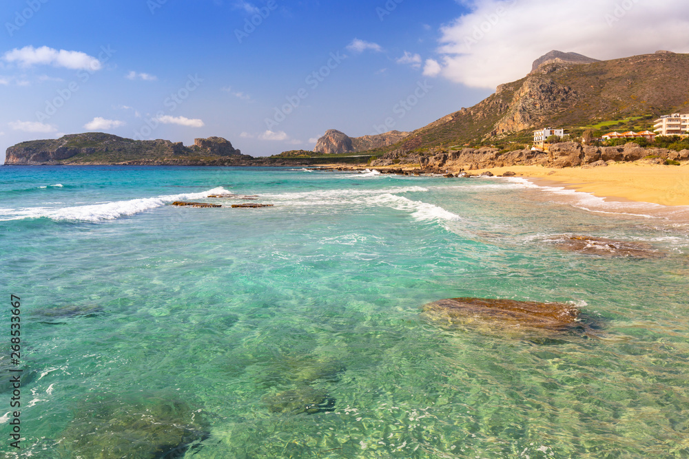 Amazing scenery of the Falassarna beach on Crete, Greece