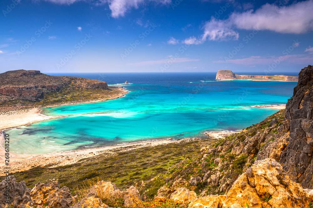 Beautiful scenery of Balos beach on Crete, Greece