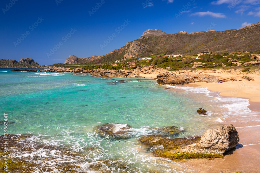 Amazing scenery of the Falassarna beach on Crete, Greece